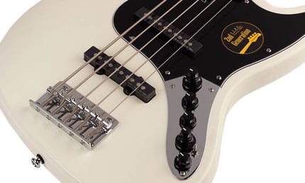 5-string active bass guitar antique white