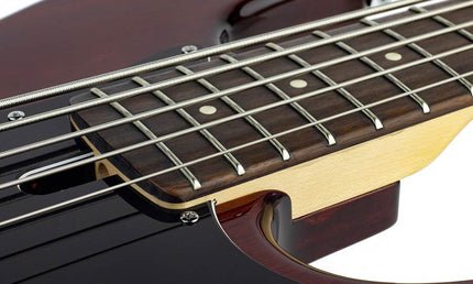 5-string active bass guitar natural mahogany