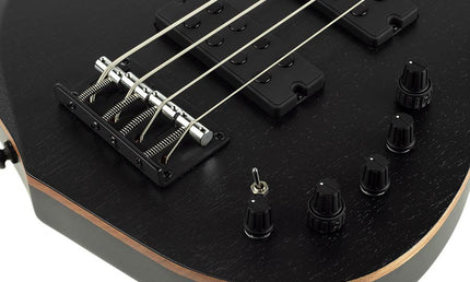 4-string active bass guitar transparent black