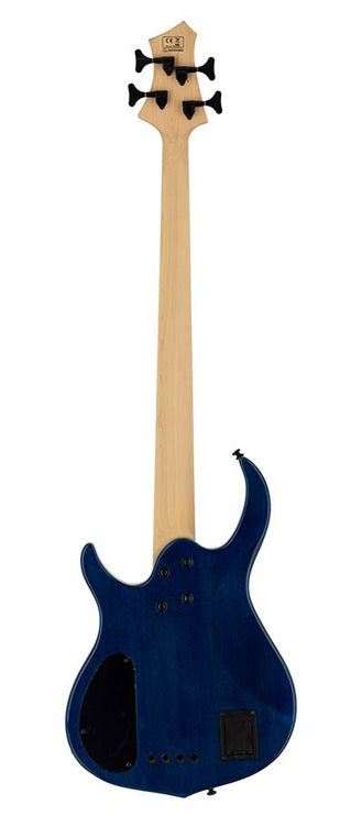 4-string active bass guitar transparent blue