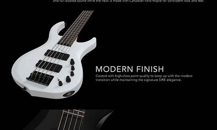 4-string active bass guitar white pearl