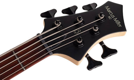 5-string active bass guitar transparent black