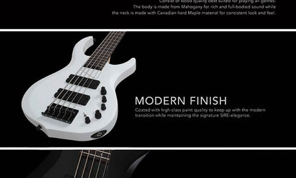 5-string active bass guitar transparent black