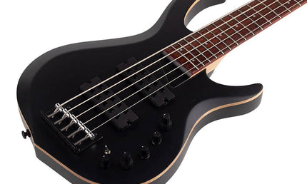 5-string active bass guitar transparent black