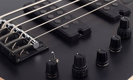 5-string active bass guitar transparent black