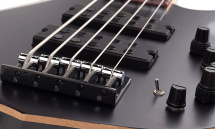 5-string active bass guitar transparent black