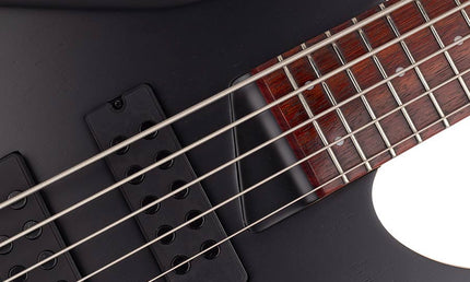 5-string active bass guitar transparent black