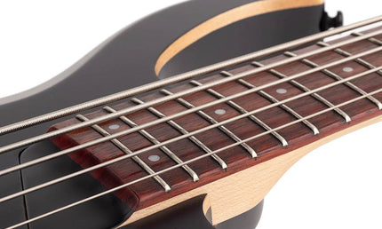 5-string active bass guitar transparent black