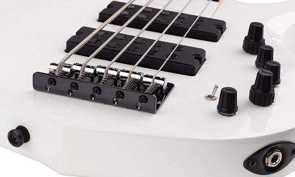 5-string active bass guitar white pearl