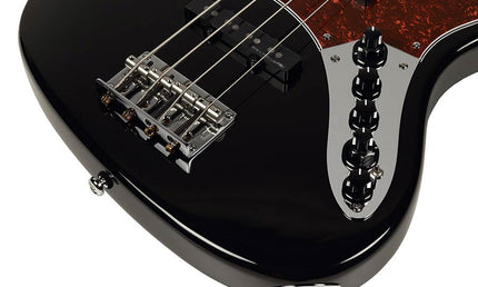 alder 4-string active bass guitar black