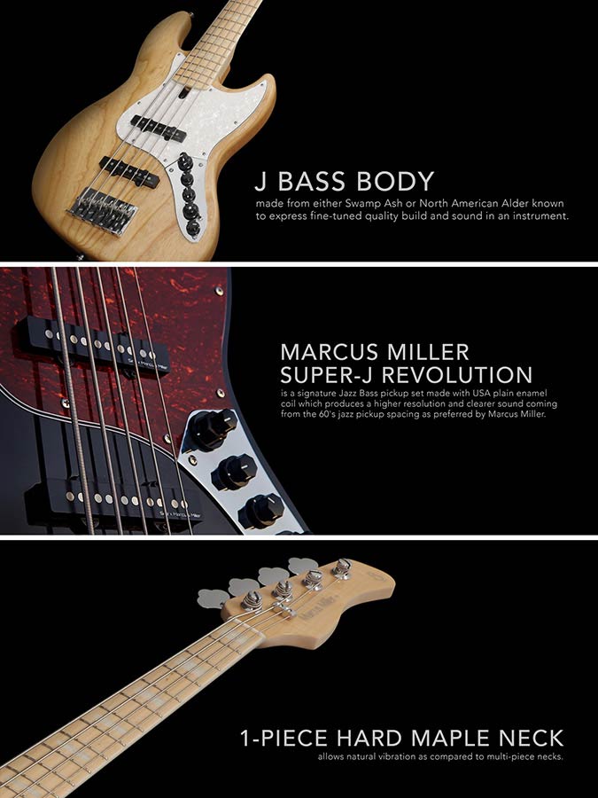 Sire Basses - V7+ A4/bk - Alder 4-String Active Bass Guitar – Black