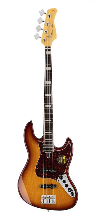 alder 4-string active bass guitar tobacco sunburst