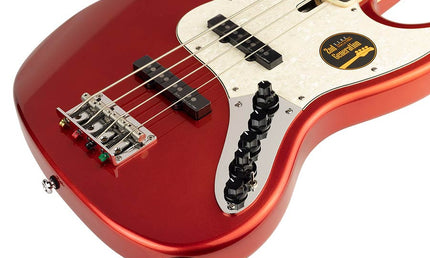 alder 4-string active bass guitar bright metallic red