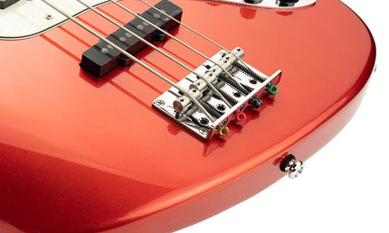 alder 4-string active bass guitar bright metallic red