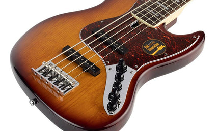 alder 5-string active bass guitar tobacco sunburst