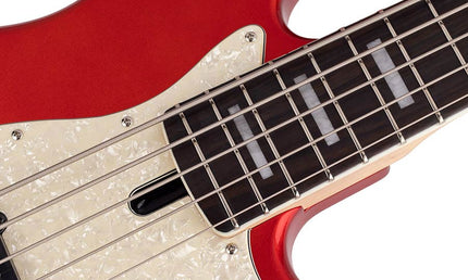 alder 5-string active bass guitar bright metallic red