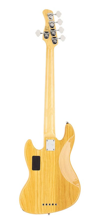 swamp ash 5-string active bass guitar natural