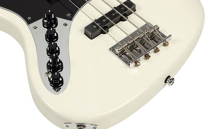 lefty alder 4-string active bass guitar antique white