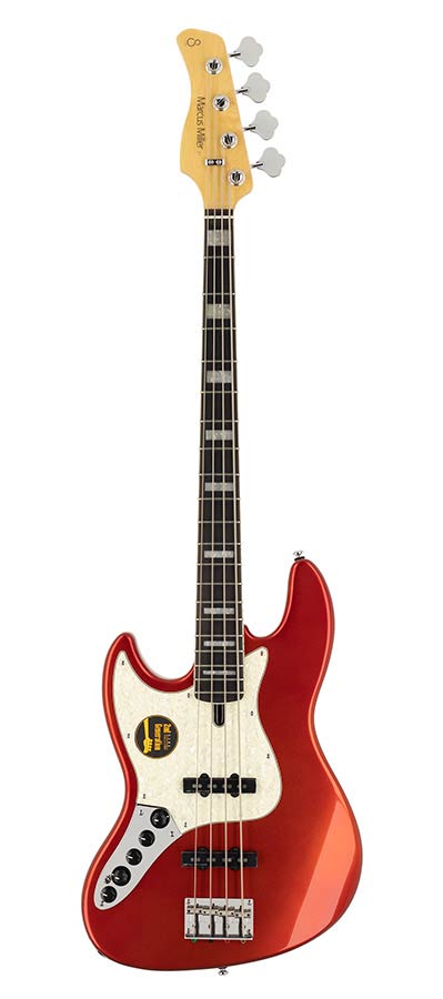Sire Basses - V7+ A4L/BMR - lefty alder 4-string active bass guitar bright metallic red – Metallic Red