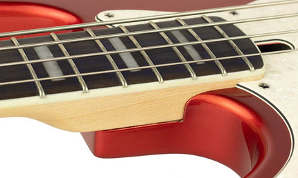 lefty alder 4-string active bass guitar bright metallic red