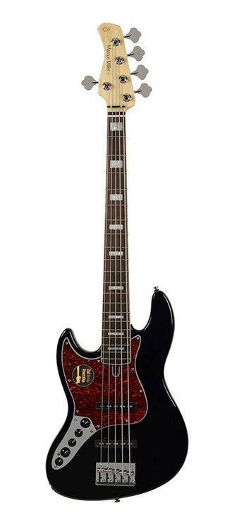 lefty alder 5-string active bass guitar black