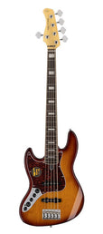 lefty alder 5-string active bass guitar tobacco sunburst