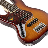 Sire Basses - V7+ A5l/ts - Lefty Alder 5-String Active Bass Guitar – Tobacco Sunburst