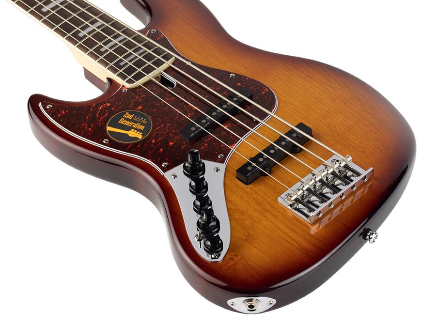 Sire Basses - V7+ A5l/ts - Lefty Alder 5-String Active Bass Guitar – Tobacco Sunburst