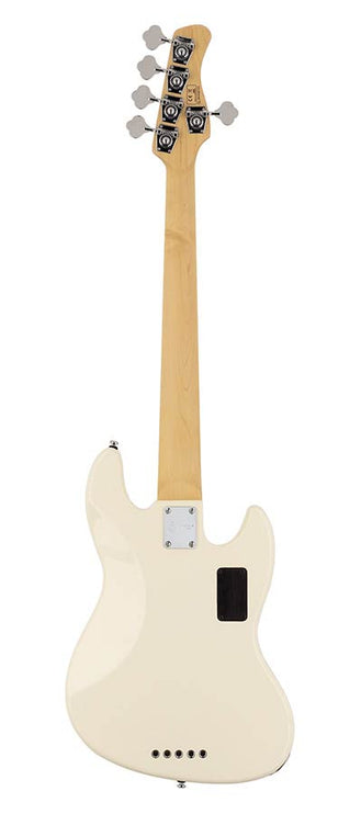 lefty alder 5-string active bass guitar antique white