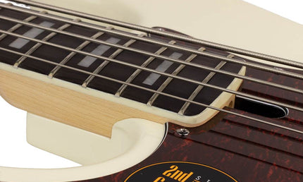 lefty alder 5-string active bass guitar antique white