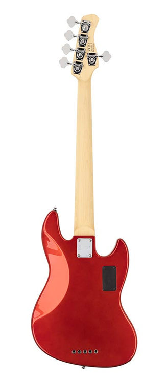 lefty alder 5-string active bass guitar bright metallic red