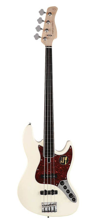 Sire Basses - V7+ A4F/AWH - fretless alder 4-string active bass guitar antique white – Antique White