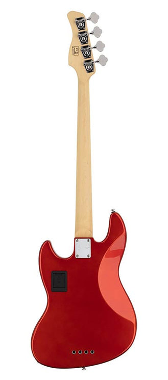 fretless alder 4-string active bass guitar bright metallic red