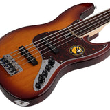 Sire Basses - V7+ A5f/ts - Fretless Alder 5-String Active Bass Guitar – Tobacco Sunburst