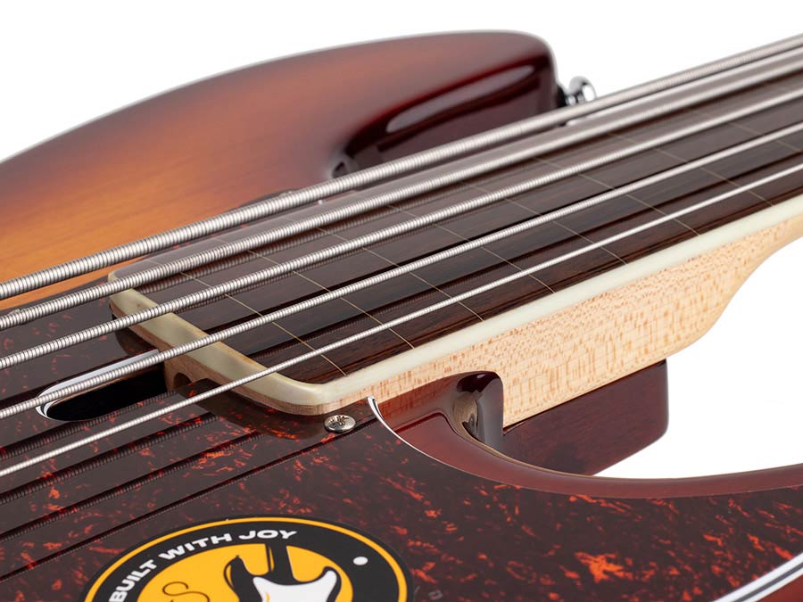 Sire Basses - V7+ A5f/ts - Fretless Alder 5-String Active Bass Guitar – Tobacco Sunburst