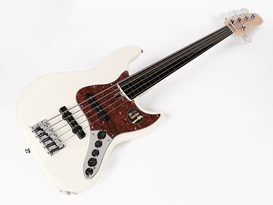 Sire Basses - V7+ A5f/awh - Fretless Alder 5-String Active Bass Guitar – Antique White