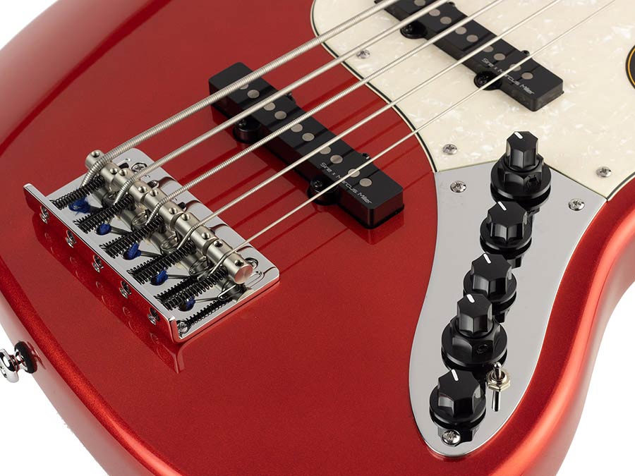 Sire Basses - V7+ A5f/bmr - Fretless Alder 5-String Active Bass Guitar – Metallic Red