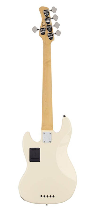 alder 5-string active bass guitar antique white