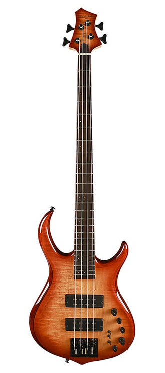 alder + solid maple 4-string bass guitar brown