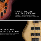 Sire Basses - M7+ A4/brs - Alder + Solid Maple 4-String Bass Guitar – Brown