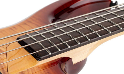 alder + solid maple 4-string bass guitar brown