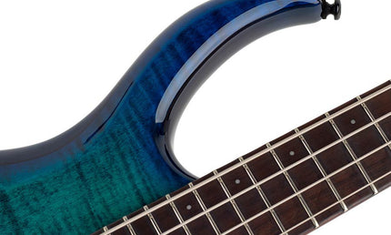 alder + solid maple 4-string bass guitar transparent blue