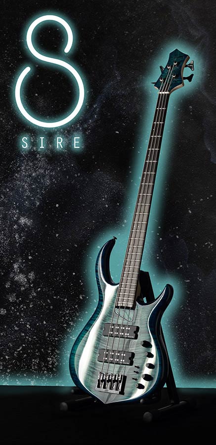 Sire Basses - M7+ A4/tbl - Alder + Solid Maple 4-String Bass Guitar – Transparent Blue