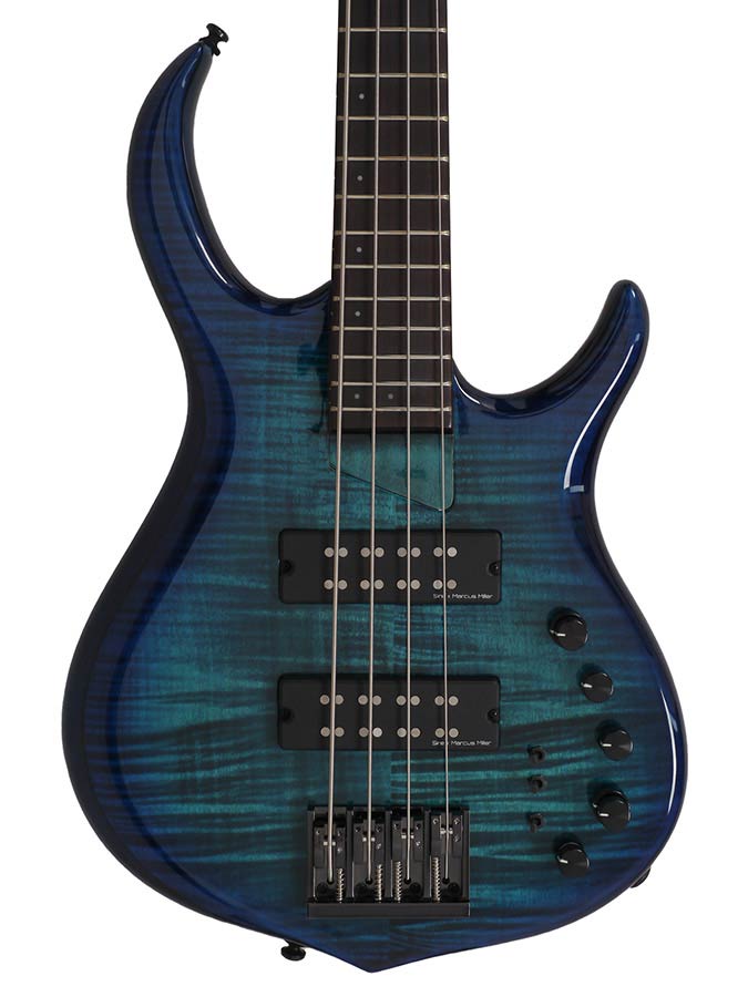 Sire Basses - M7+ A4/tbl - Alder + Solid Maple 4-String Bass Guitar – Transparent Blue