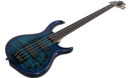 alder + solid maple 4-string bass guitar transparent blue