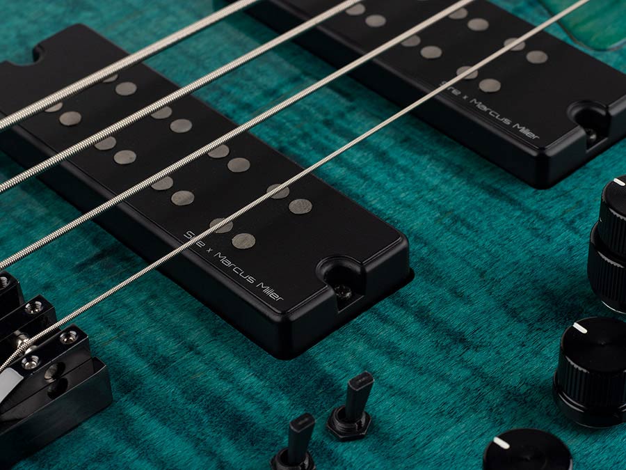 Sire Basses - M7+ A4/tbl - Alder + Solid Maple 4-String Bass Guitar – Transparent Blue