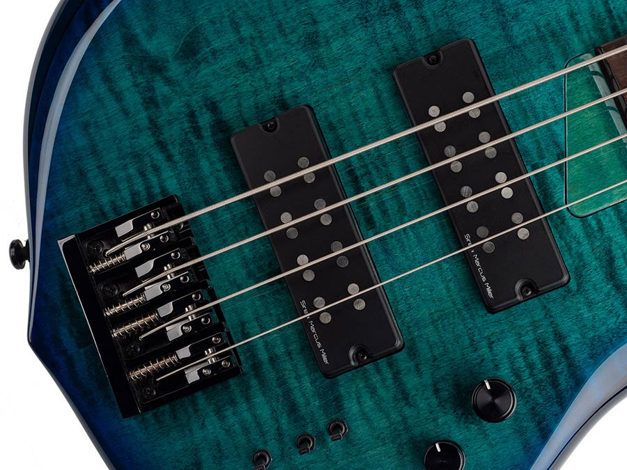 Sire Basses - M7+ A4/tbl - Alder + Solid Maple 4-String Bass Guitar – Transparent Blue