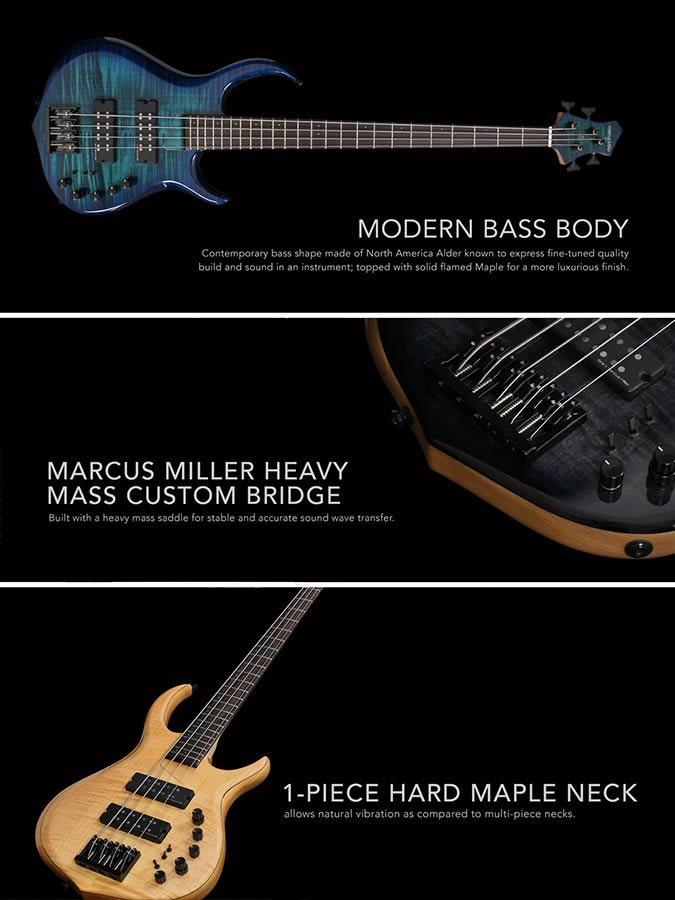 Sire Basses - M7+ S4/nt - Swamp Ash + Solid Maple 4-String Bass Guitar – Natural