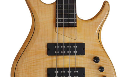 swamp ash + solid maple 4-string bass guitar natural