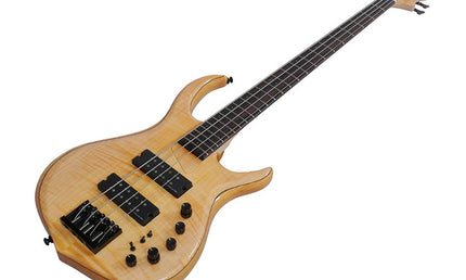 swamp ash + solid maple 4-string bass guitar natural